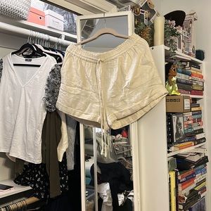 Linen Cream Shorts